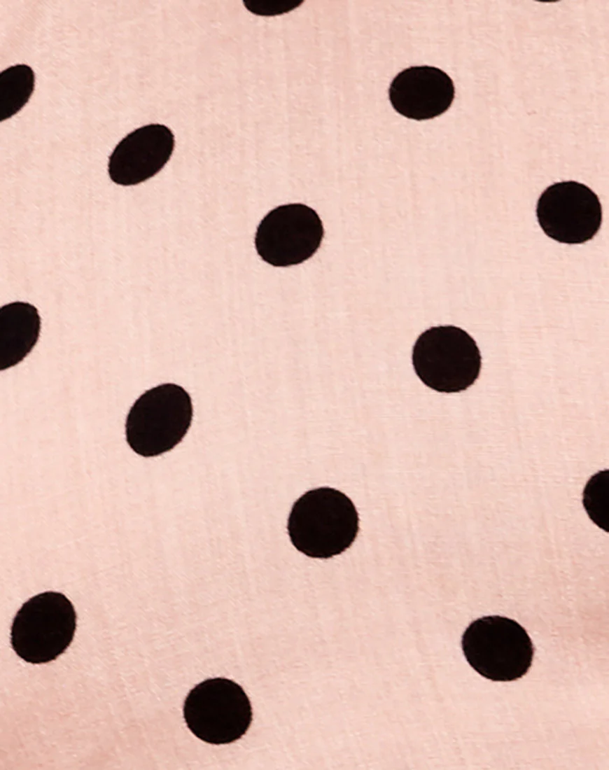 Maudy Crop Top in New Polka Nude Black - Image 5