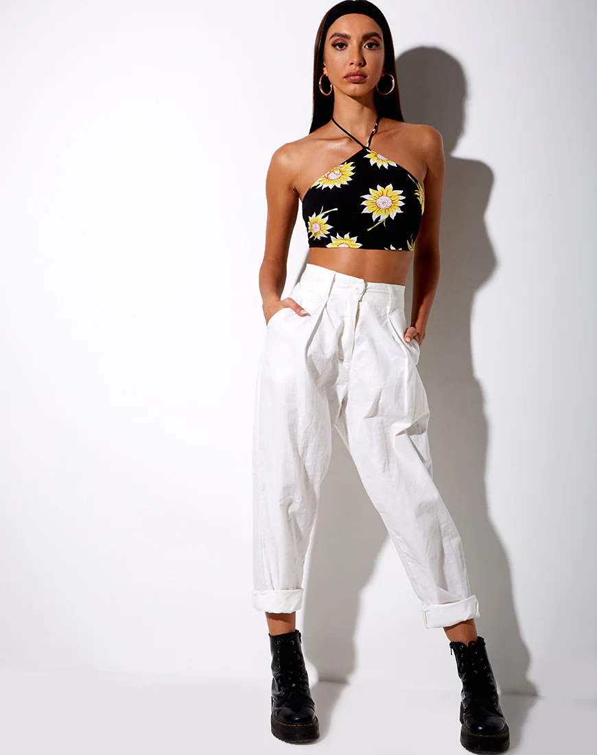 Maudy Crop Top in Sunny Days Black - Image 3