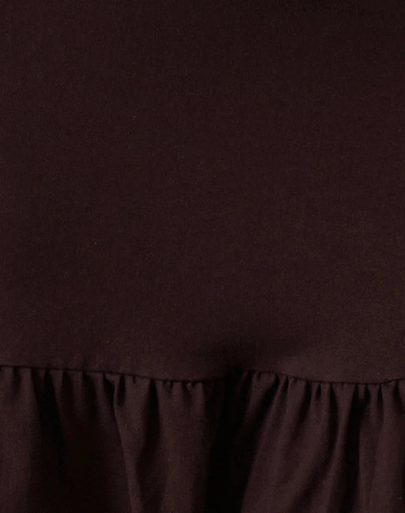 Maufa Mini Dress in Jersey Bitter Chocolate - Image 6