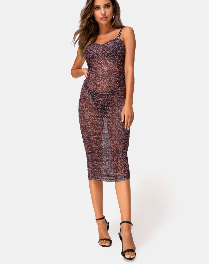Mauna Maxi Dress in Rar Leopard Mesh - Image 4