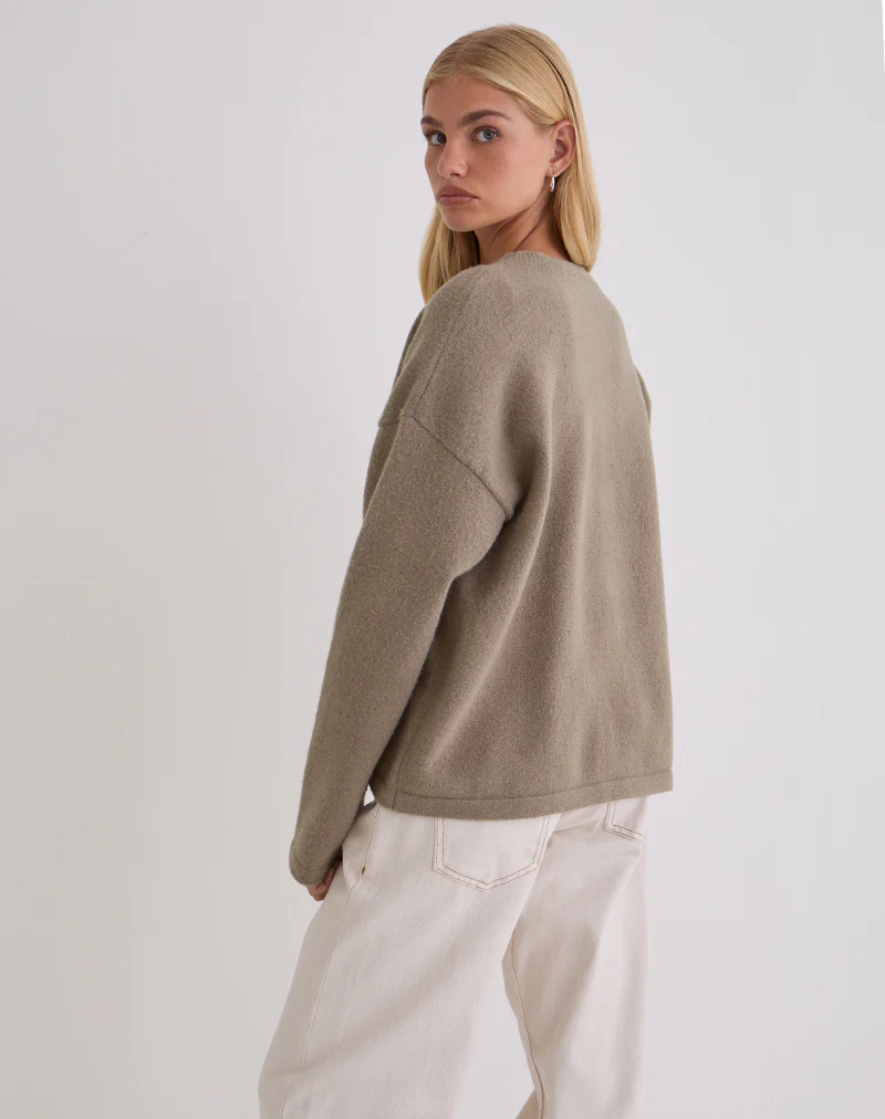 Maureen Cardigan in Taupe - Image 2
