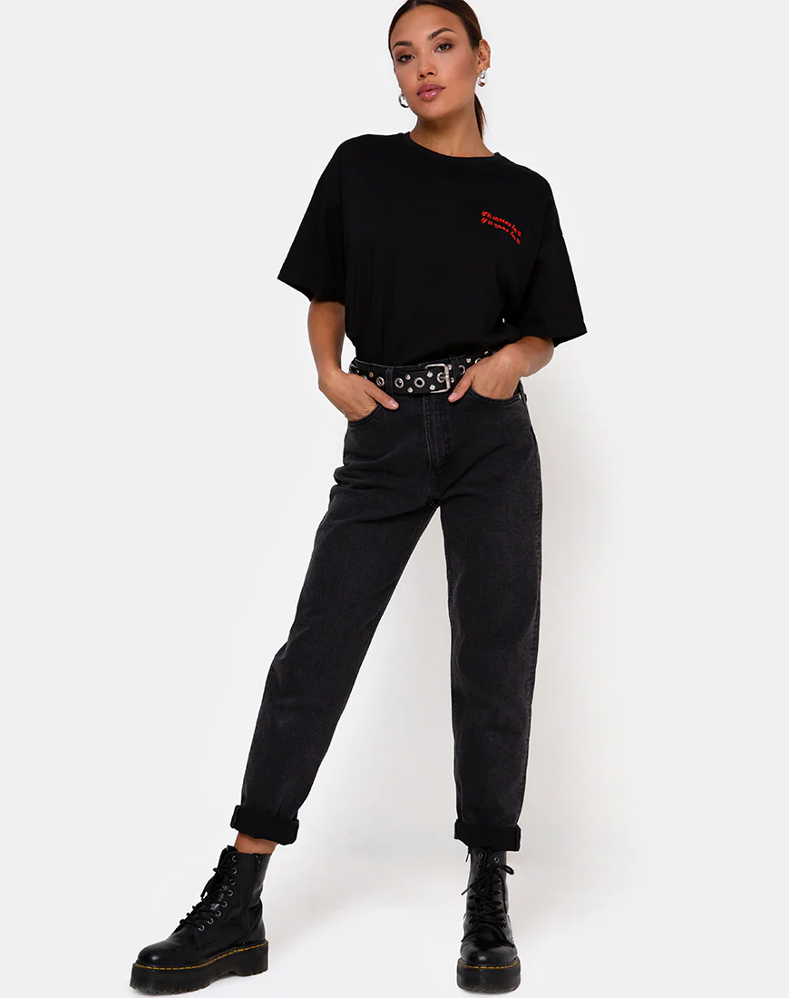 Maxi Tee in Charcoal If It Comes Let It - Image 3