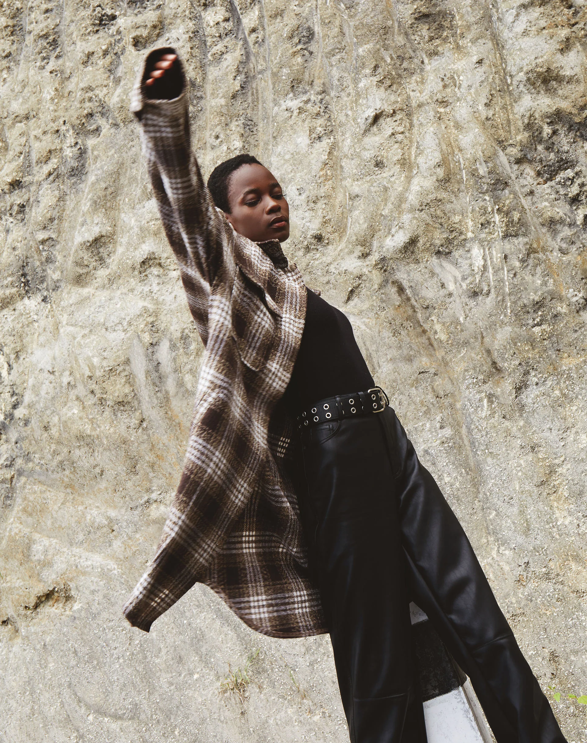 Maxiella Shirt in Brown Check - Image 2
