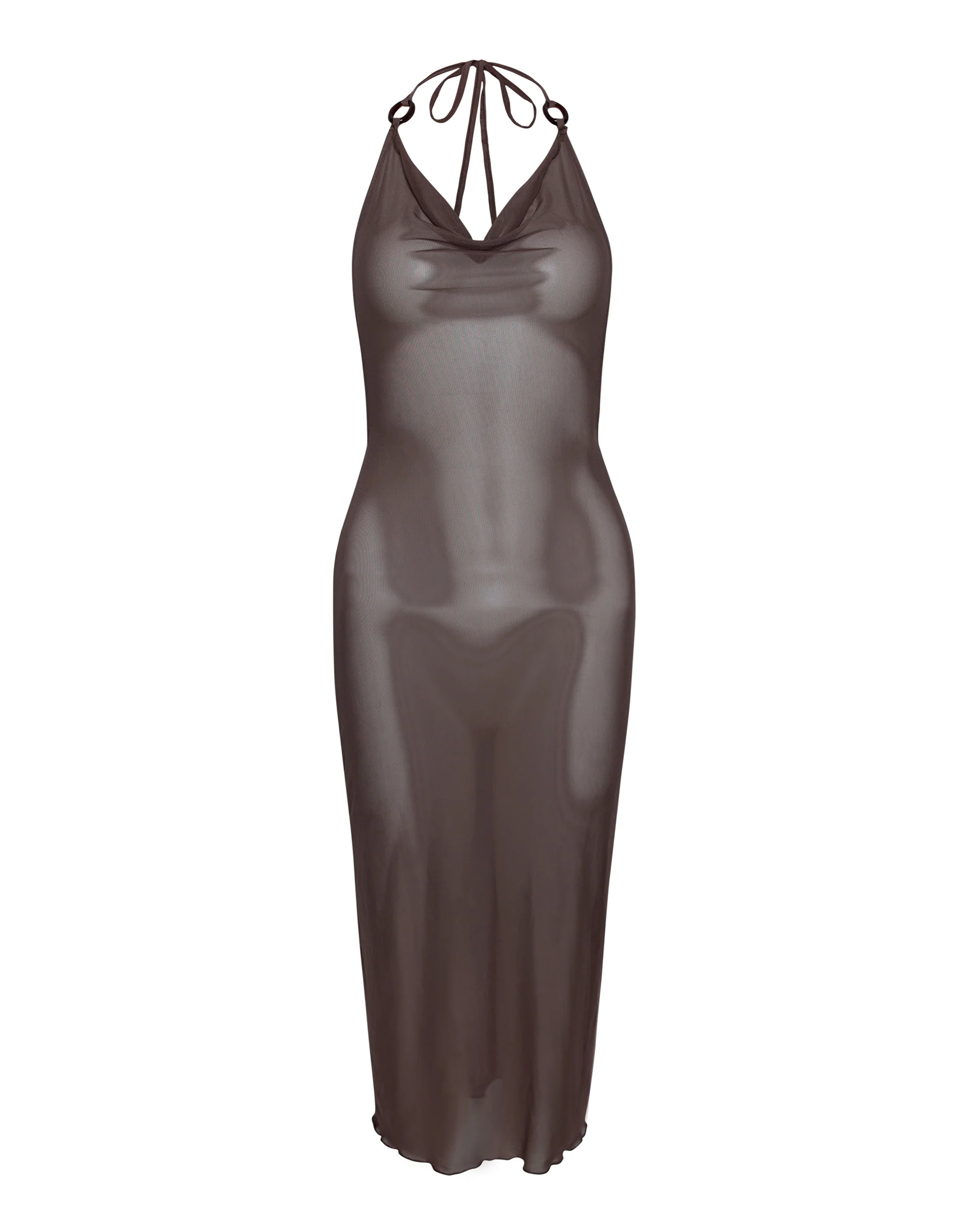 Maysa Midi Dress in Mesh Coffee - Image 6