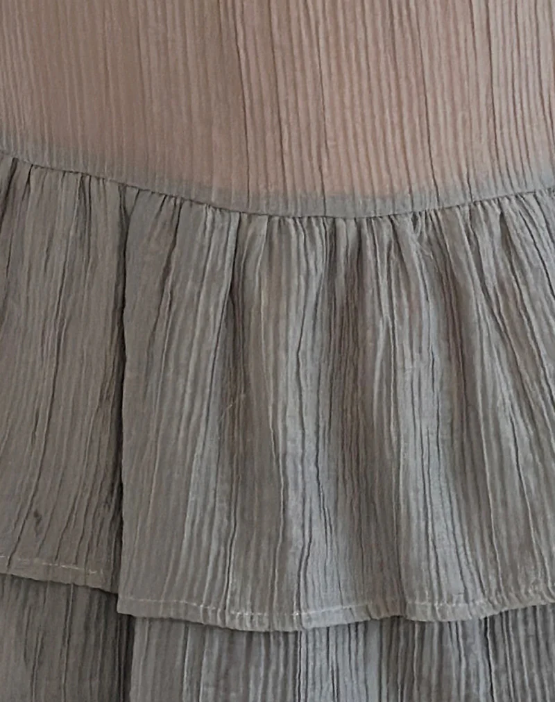 Mayumi Peplum Top in Chiffon Grey - Image 6