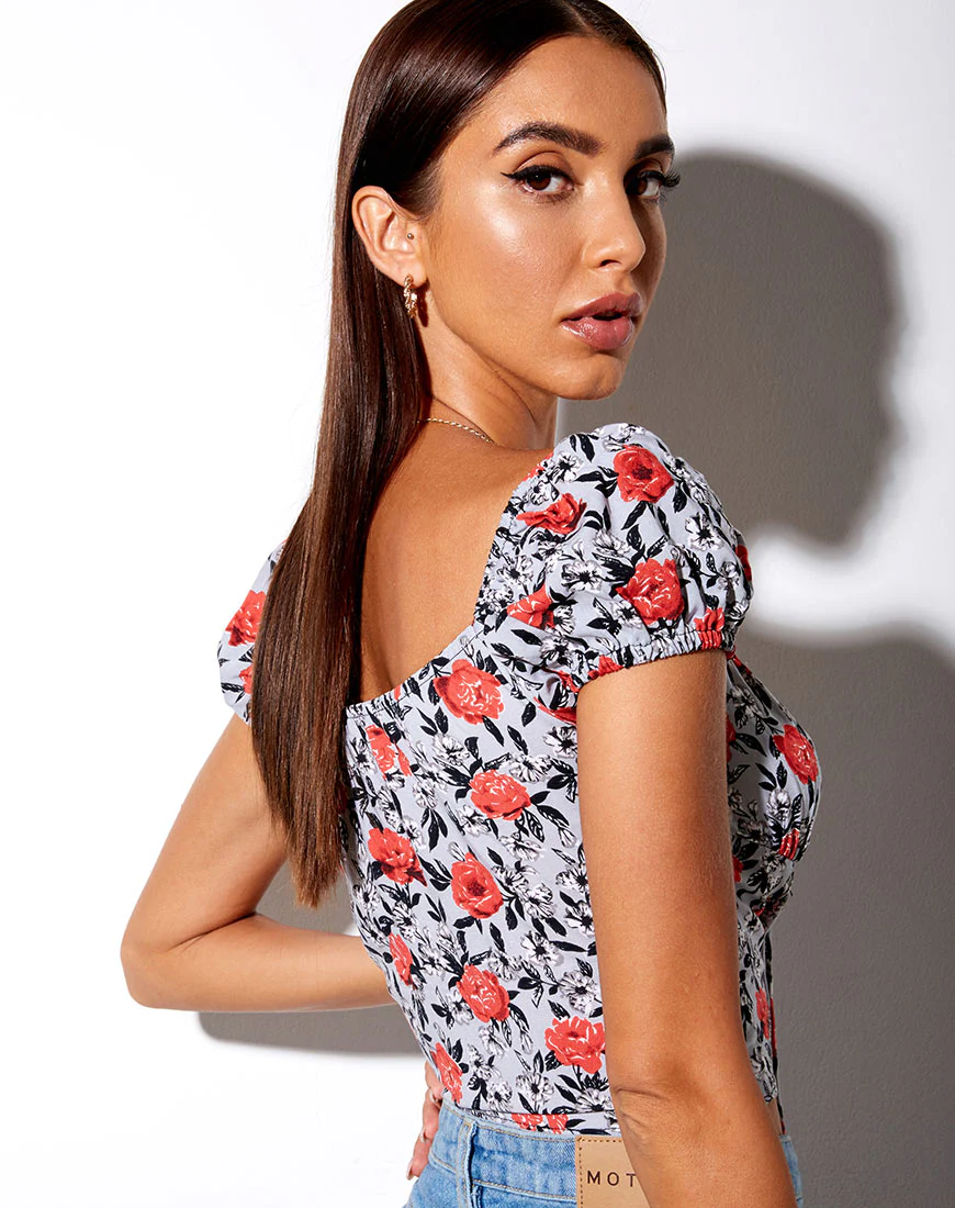Mazu Top in Blooming Rose - Image 2