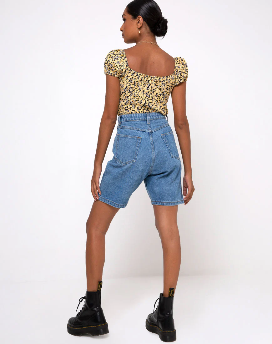 Mazu Top in Mini Bloom Yellow - Image 4
