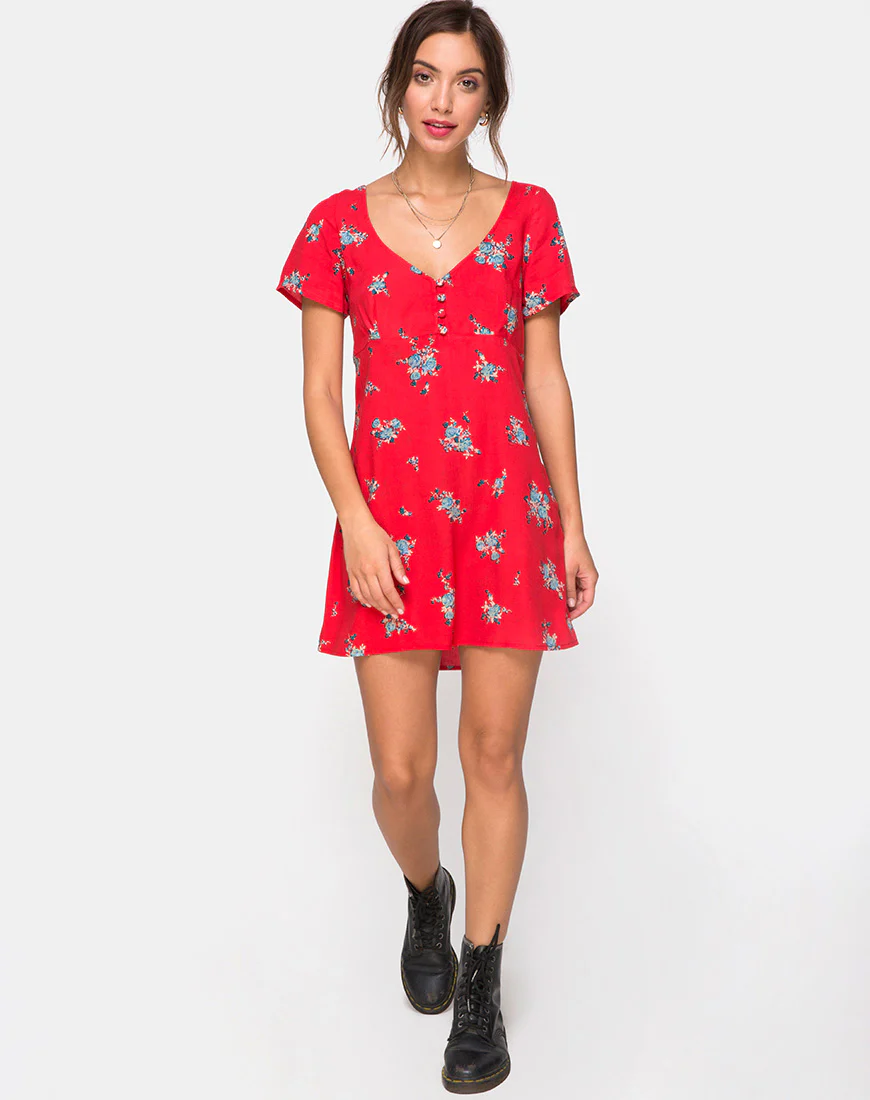 Meca Dress in Soi Rose Red - Image 4