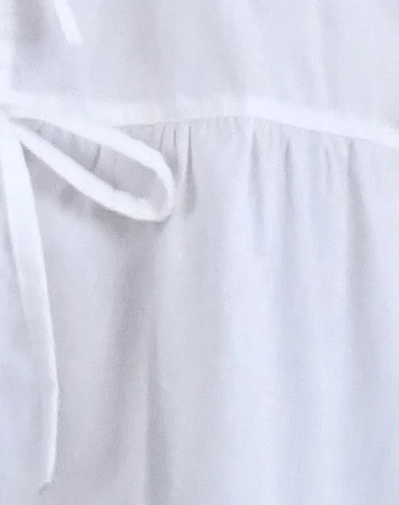 Medda Puff Sleeve Shirt in Poplin White - Image 5