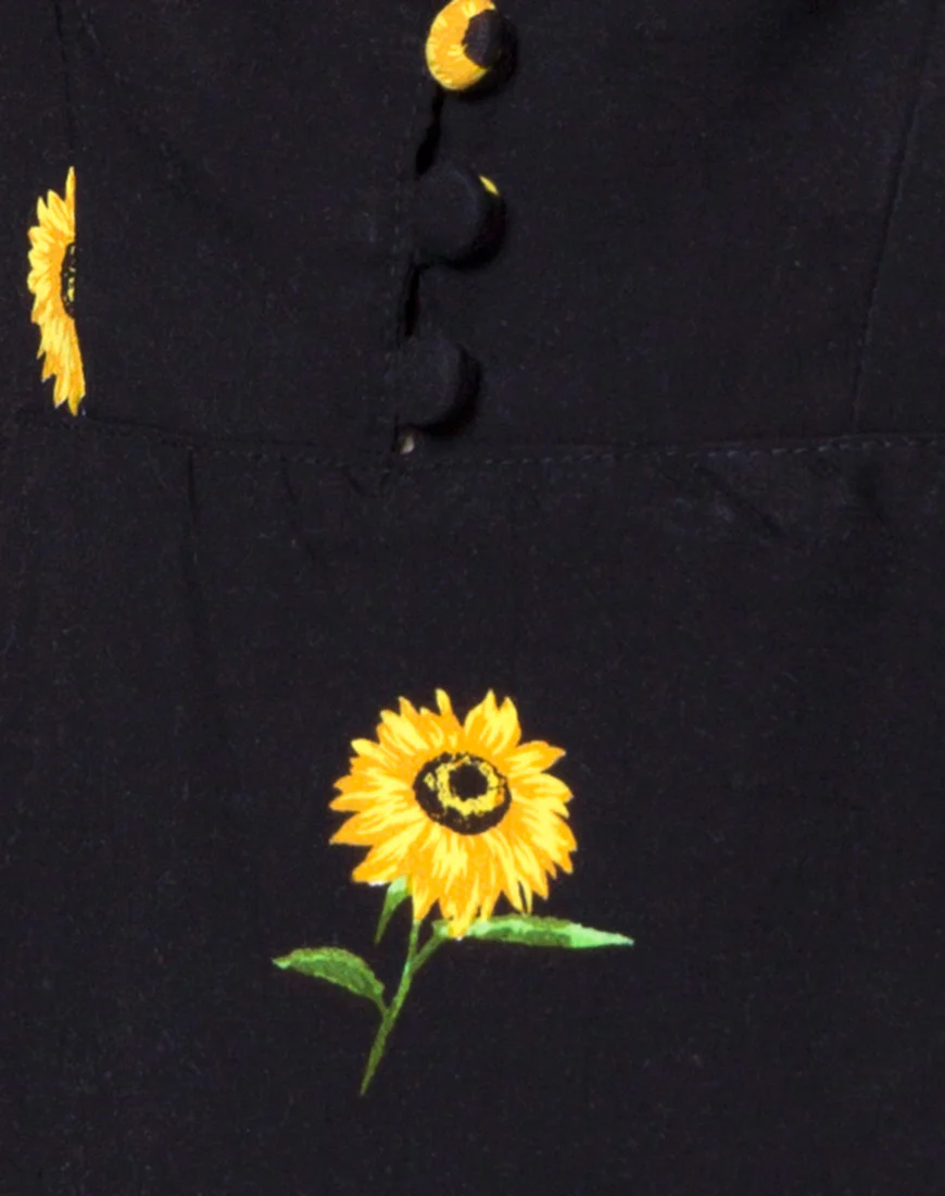 Medina Slip Dress in Ditsy Sunflower - Image 5