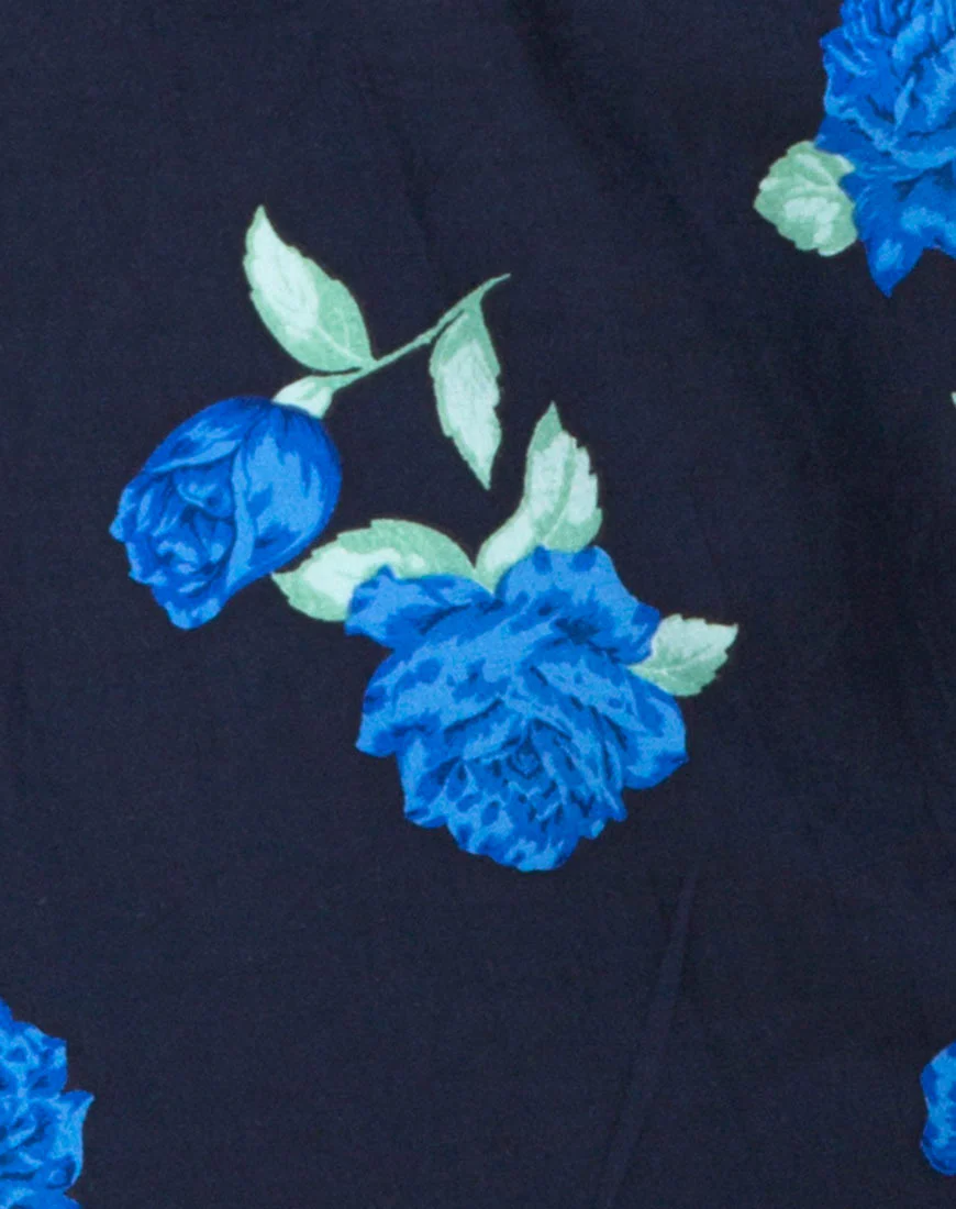 Medina Slip Dress in Midnight Blue Rose - Image 5