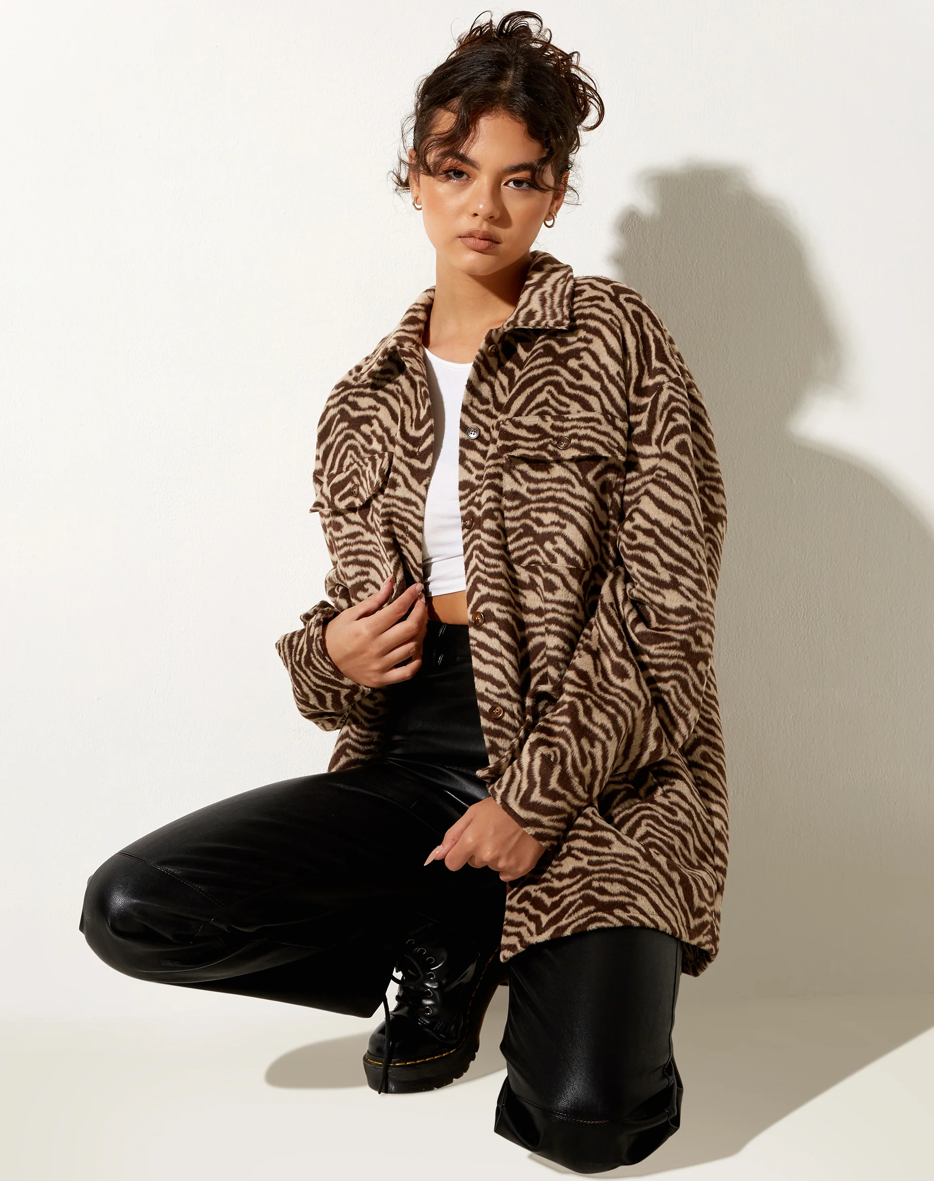 Medita Shirt in Brown Animal - Image 3