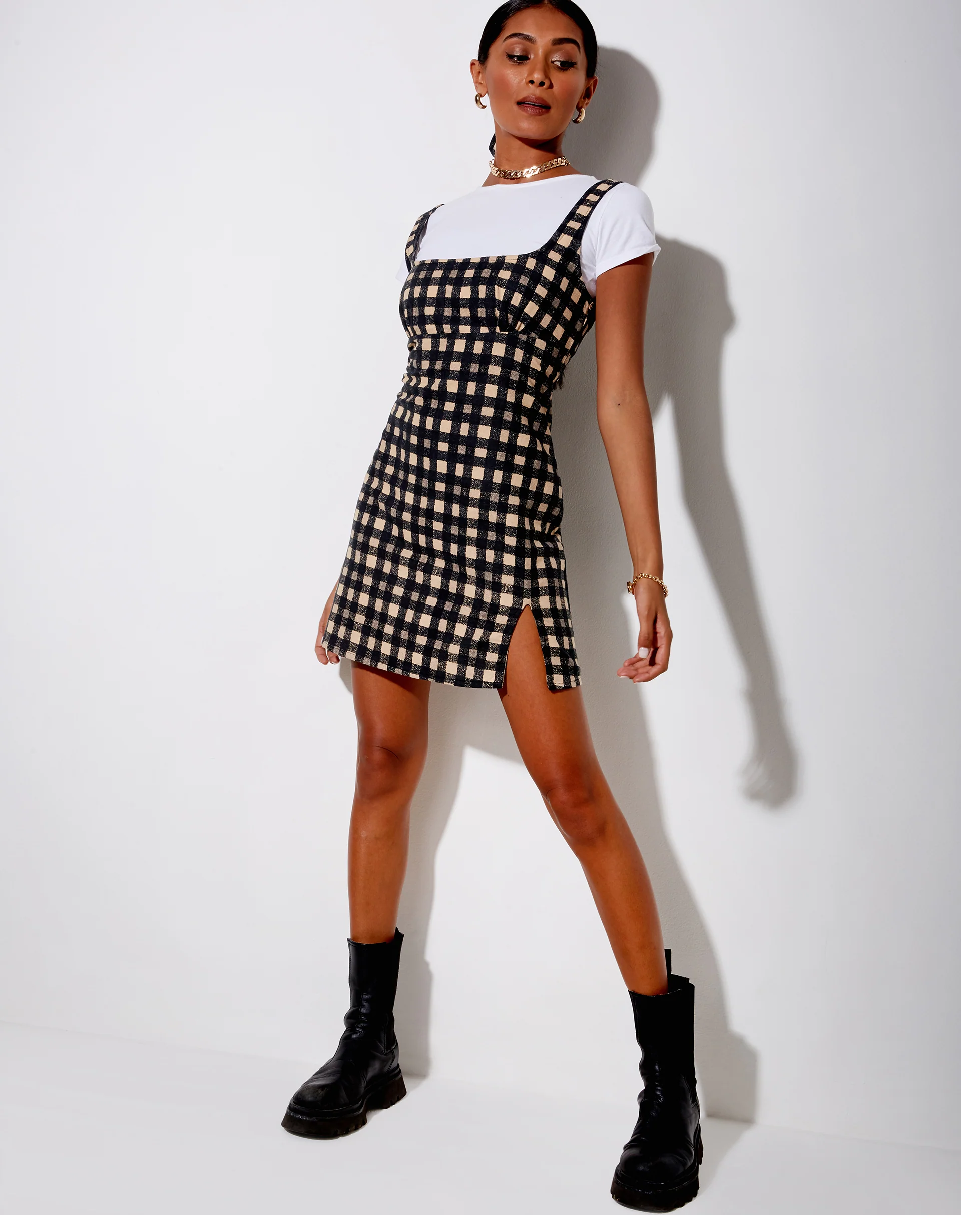 Mehra Mini Dress in 90's Grunge Check - Image 4