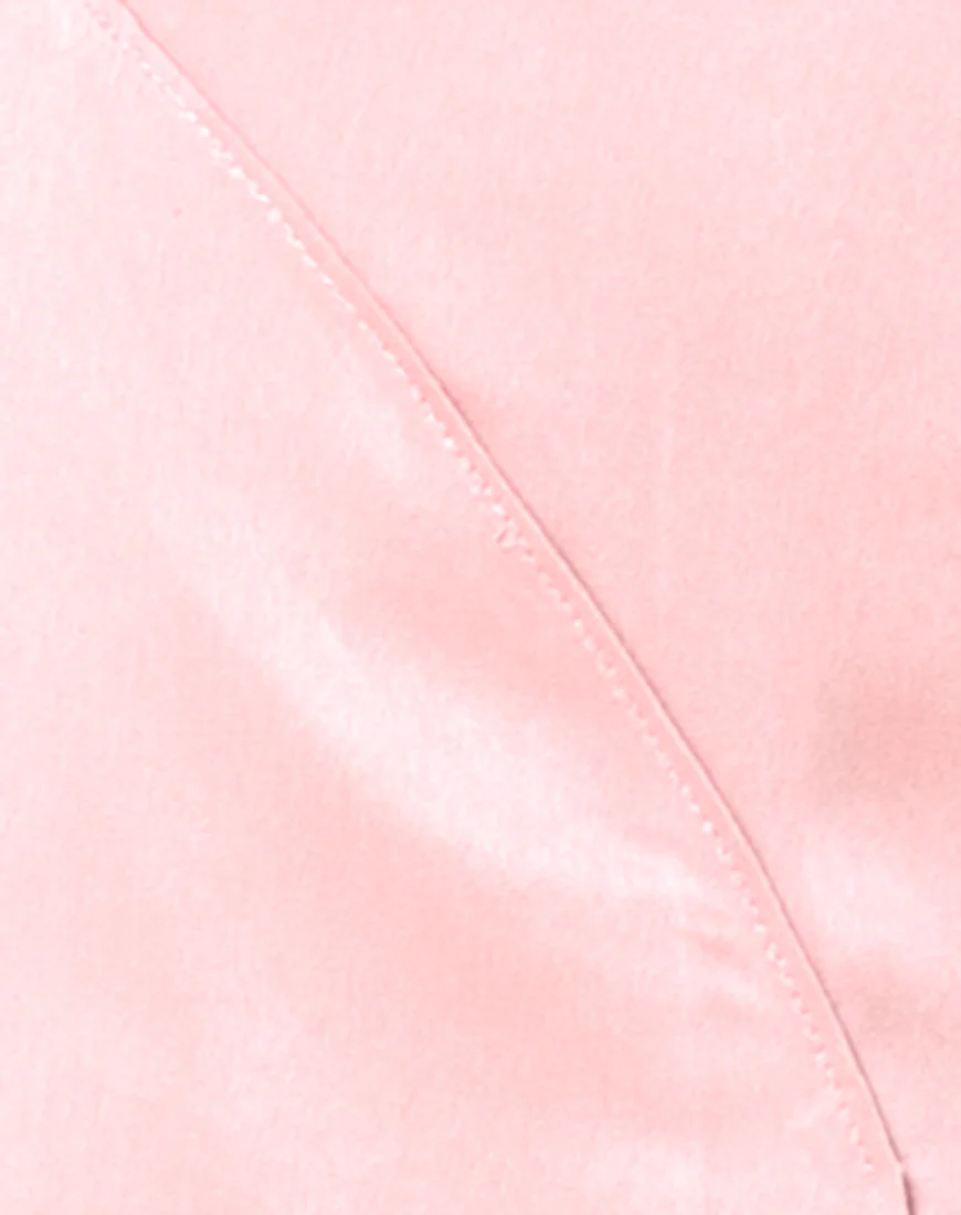 Melanta Maxi Prom Skirt in Satin Blush - Image 5