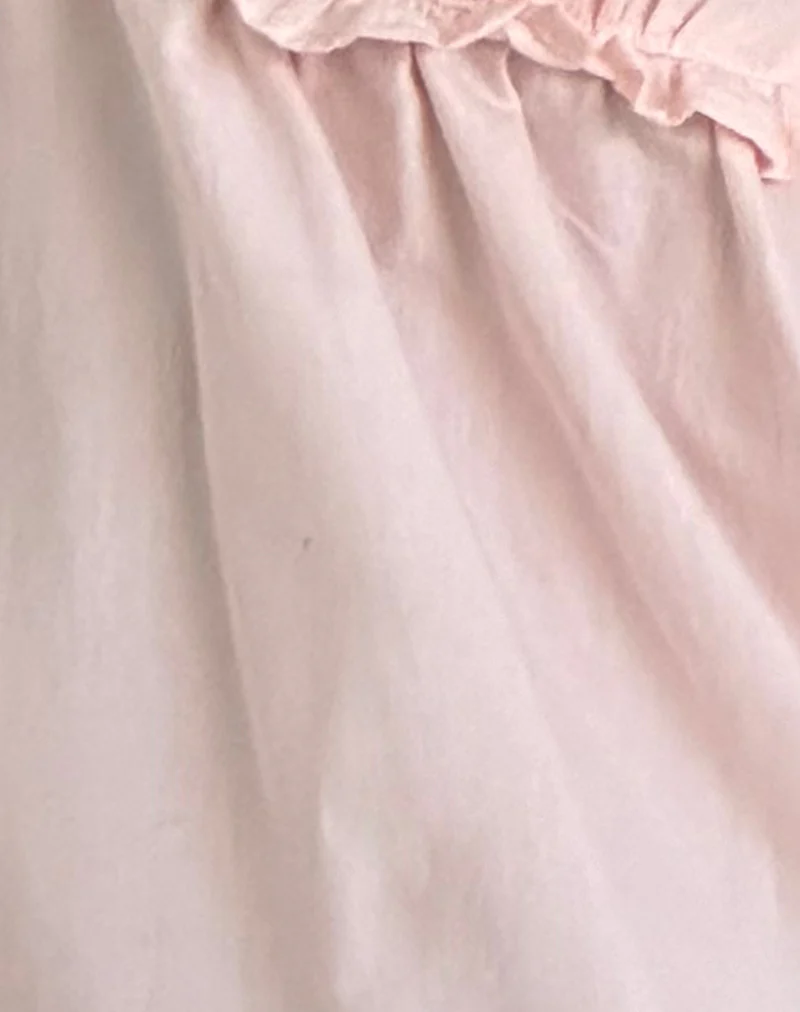 Melda Tea Mini Dress in Poplin Light Pink - Image 6
