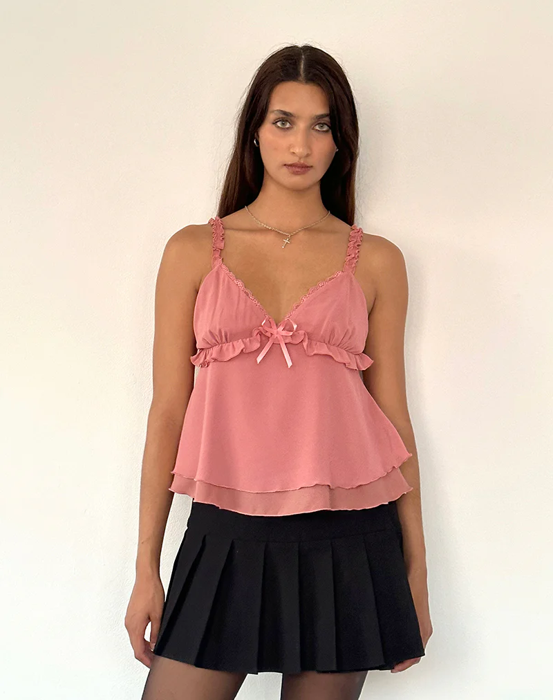 Melinda Frill Cami Top in Chiffon Blush