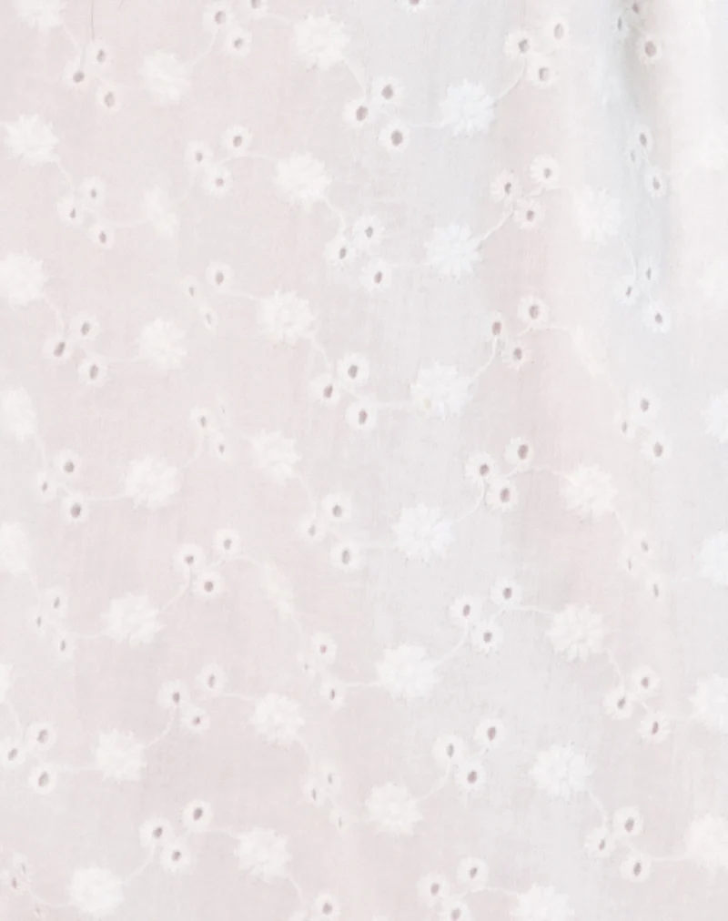 Melisandre Mini Dress in Broderie Ivory - Image 5