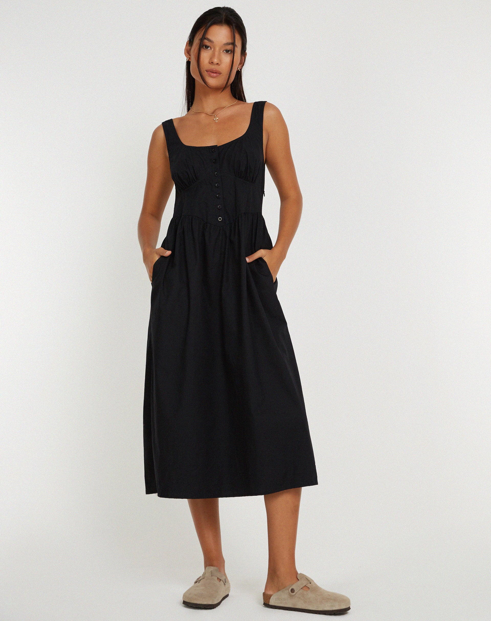 Melrose Midi Dress in Black - Image 3
