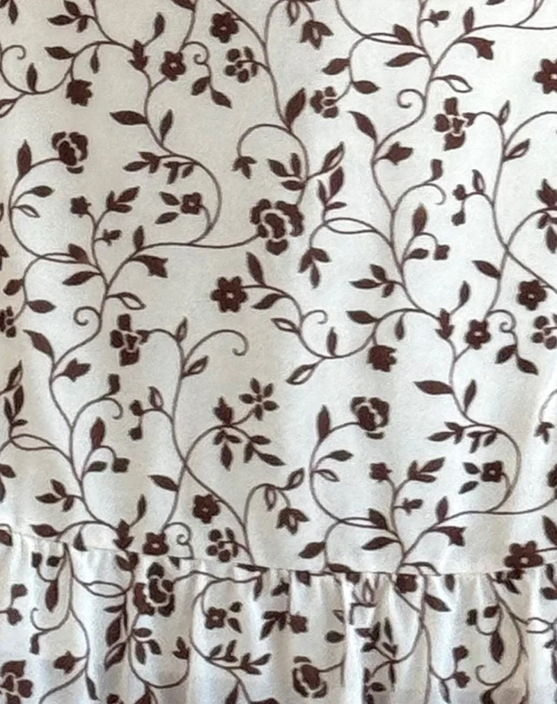 Melva Mini Dress in Brown Stem Flower Flock - Image 6