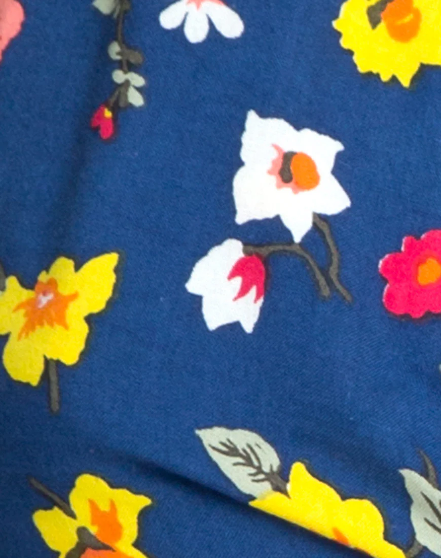 Meso Crop Top in Fleur Navy - Image 5