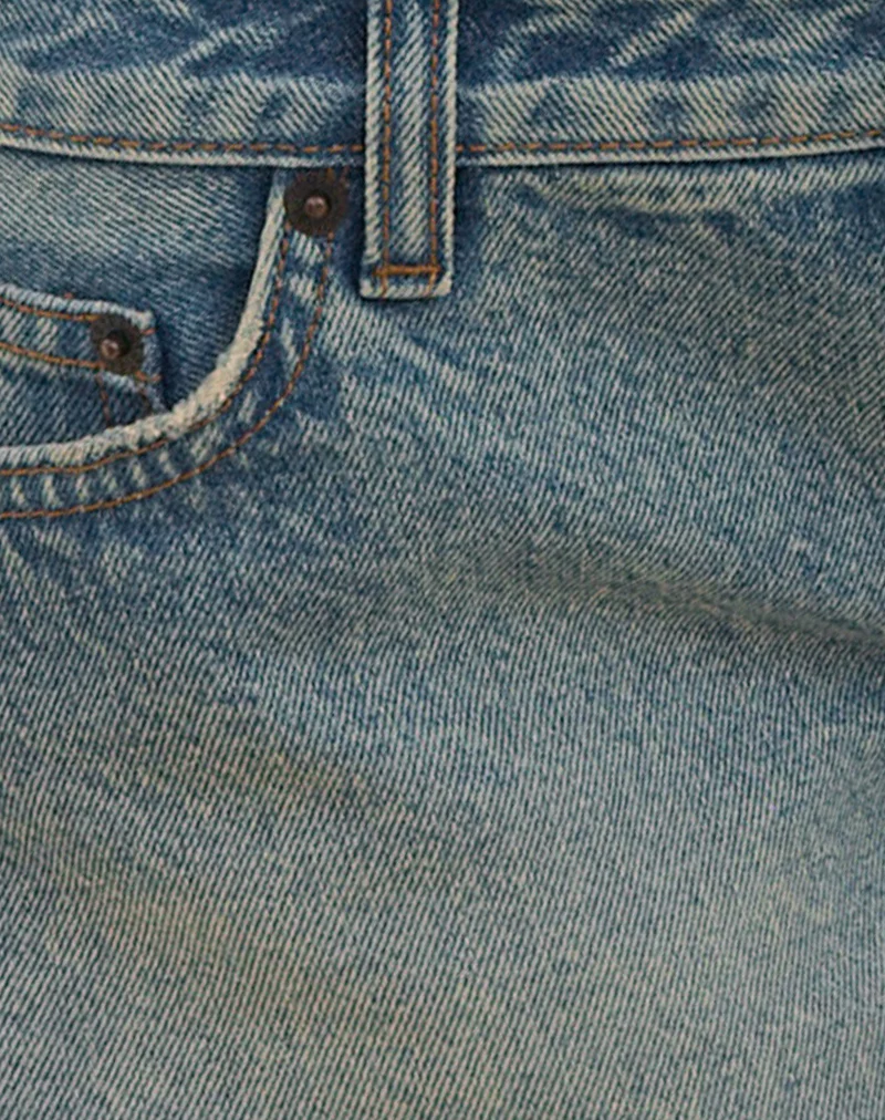 Micro Denim Hot Pant in Vintage Blue - Image 7