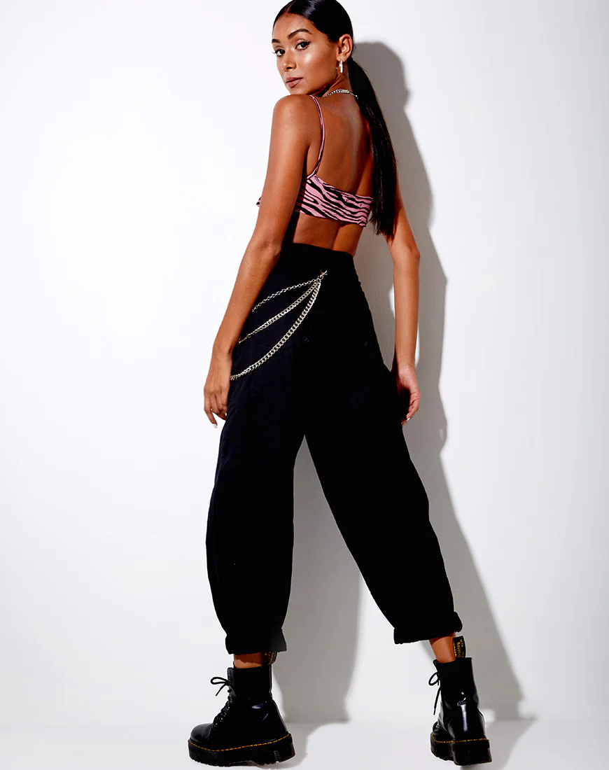 Micro Crop Top in Zip's Zebra Pink - Image 4