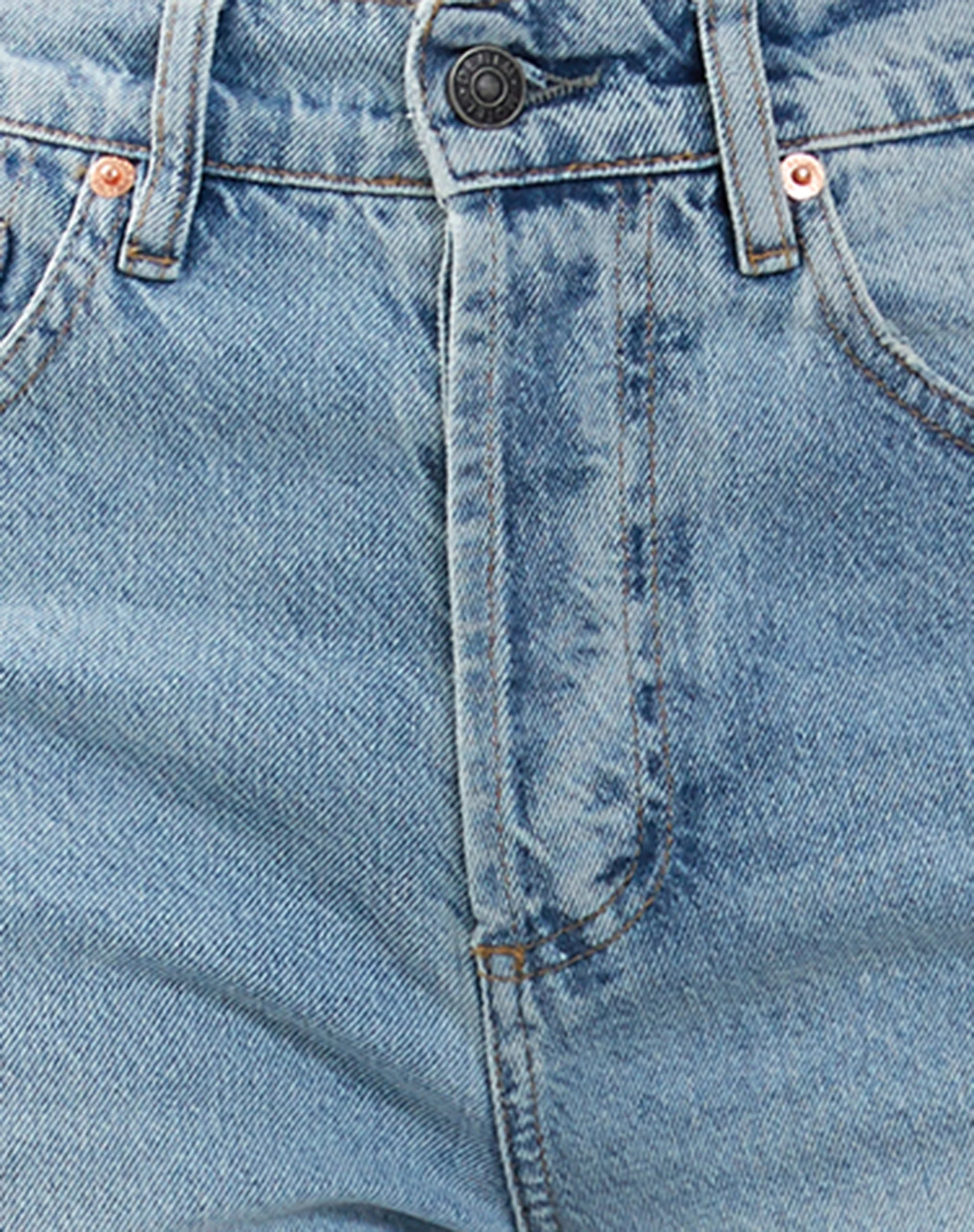 Mid Rise Straight Leg Cropped Jeans in Bleach Denim - Image 6