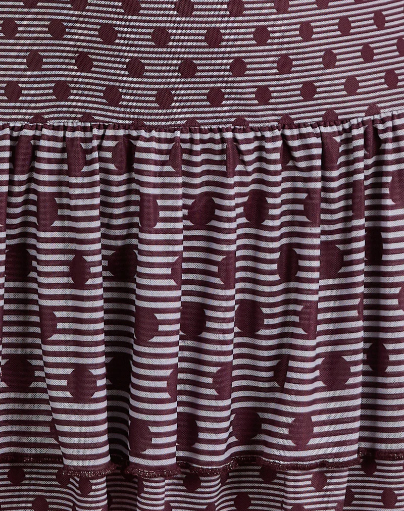 Midea Bandeau Dress in Stripe Polka Plum - Image 6