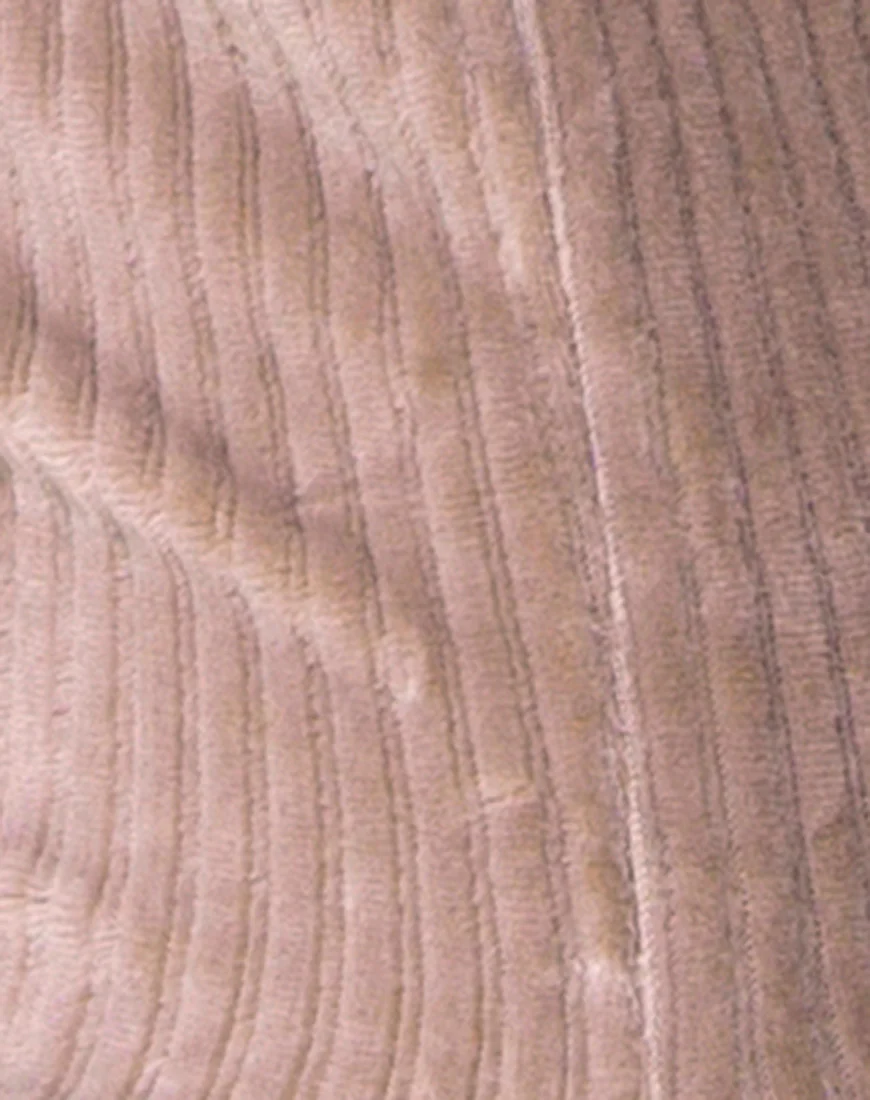 Midi Cheri Split Skirt in Rib Taupe - Image 5