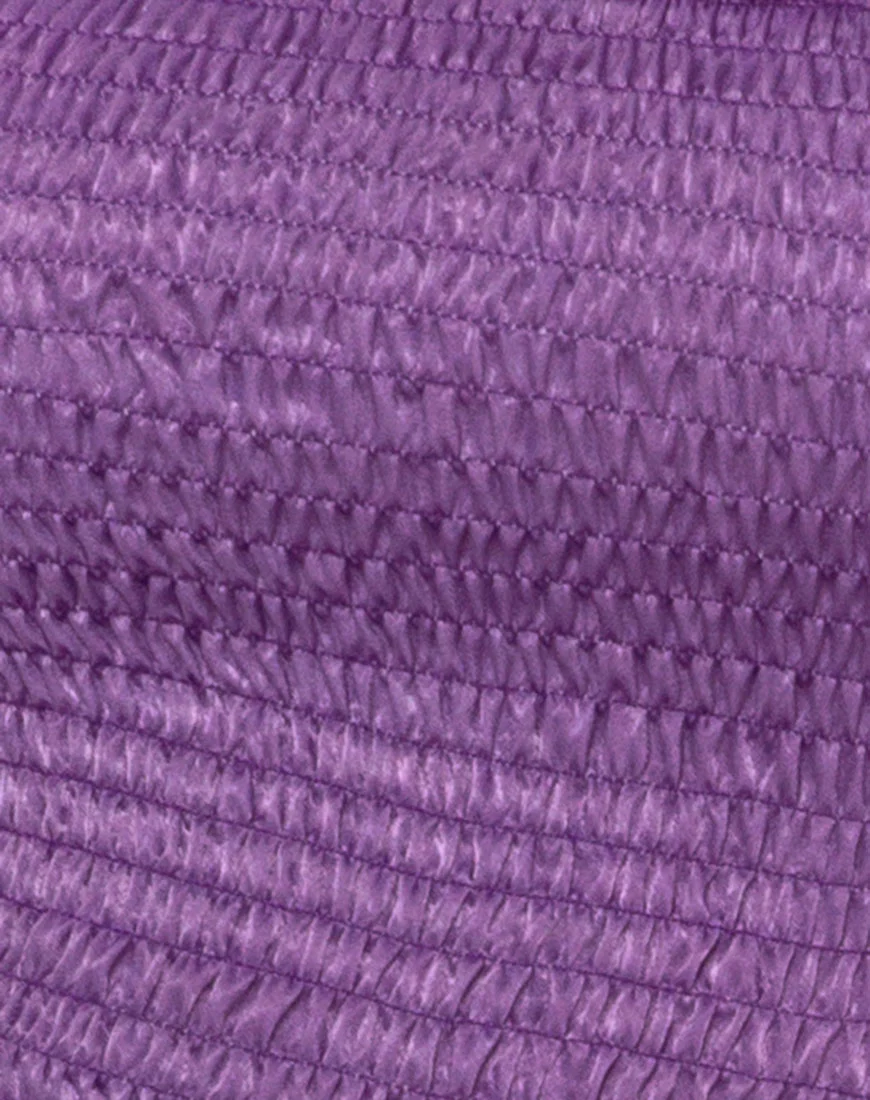 Milina Mini Dress in Hammered Satin Lavender - Image 5