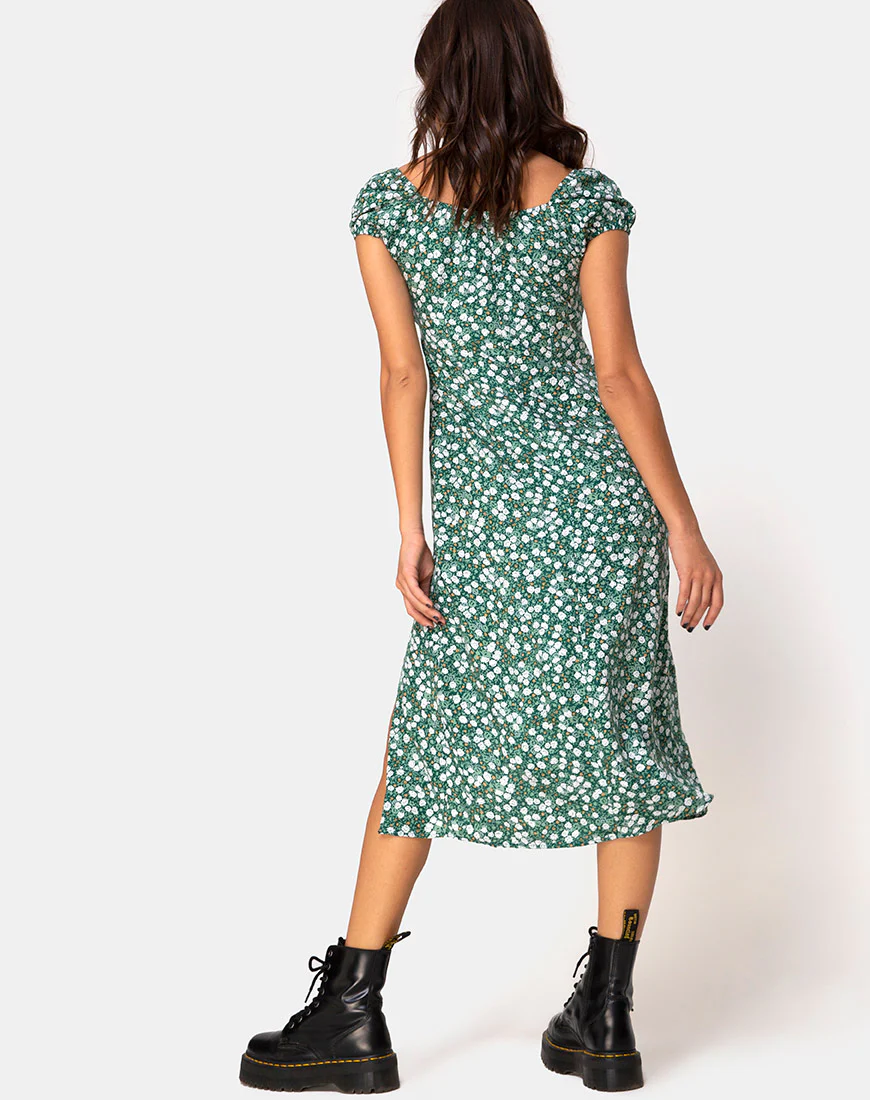 Milla Dress in Floral Field Green - Image 4