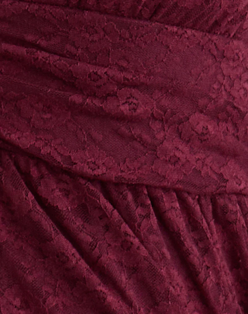 Milna Butterfly Top in Lace Maroon - Image 5