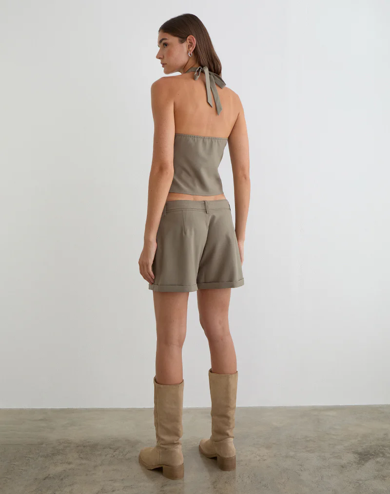Miluta Short in Tailoring Dark Beige - Image 5