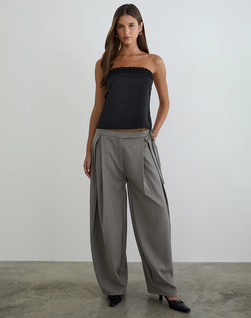 Minae Bandeau Top in Satin Black - Image 4
