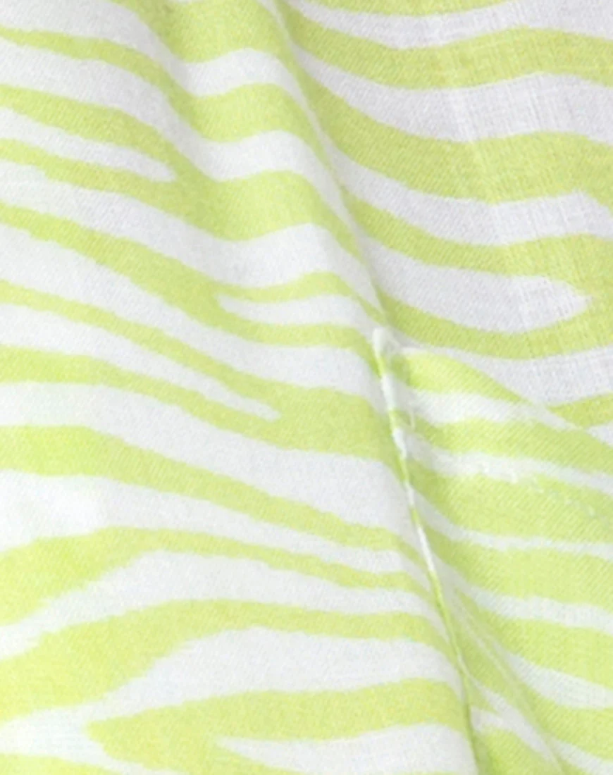 Mini Broomy Skirt in Classic Zebra Lime - Image 5