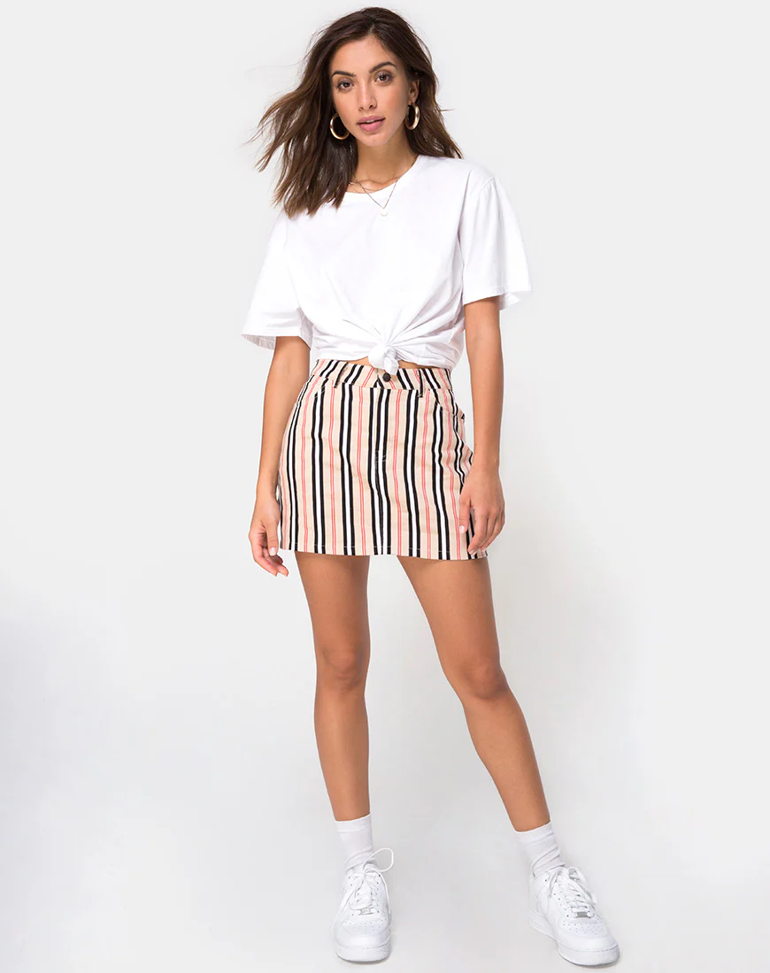 Mini Broomy Skirt in Classic Stripe Vertical - Image 3