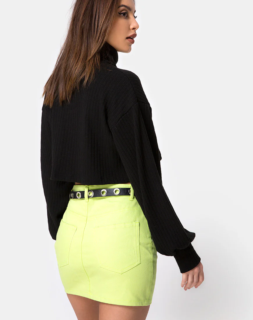 Mini Broomy Skirt in Lime - Image 2