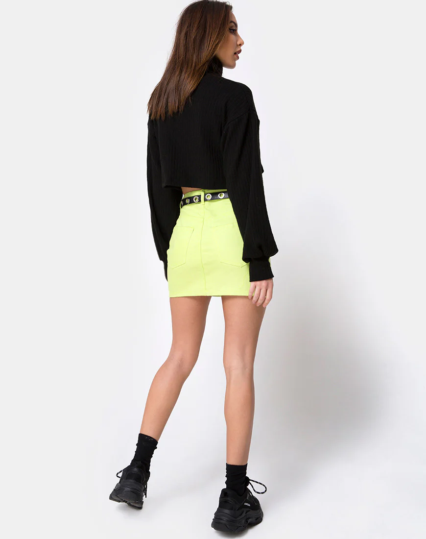 Mini Broomy Skirt in Lime - Image 3
