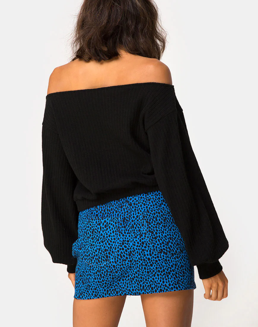 Mini Broomy Skirt in Wild Cat Blue - Image 2