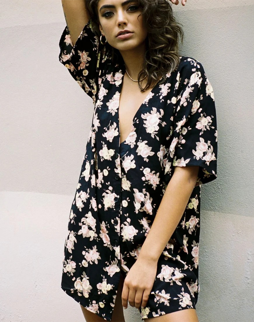 Mirach Dress in Antique Rose Black - Image 5
