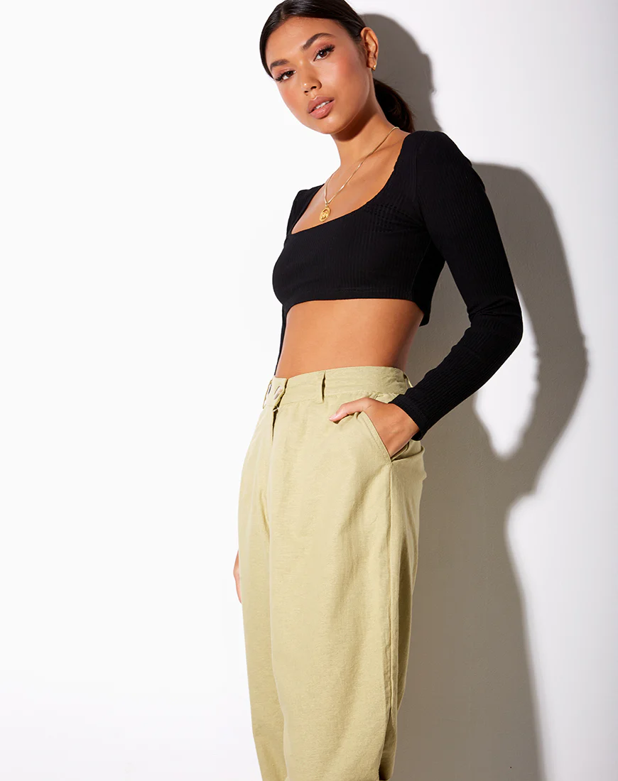Misca Trouser in Dusky Green - Image 3