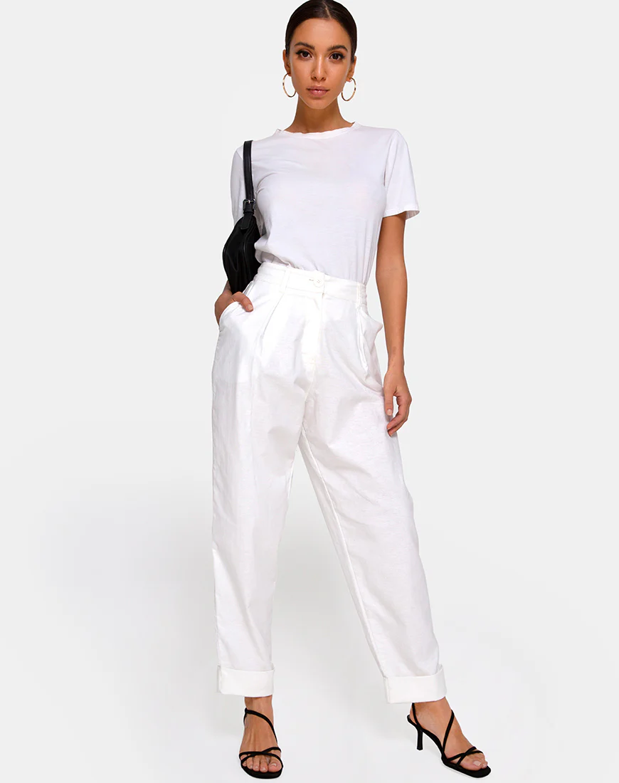 Misca Trousers in Ivory - Image 3