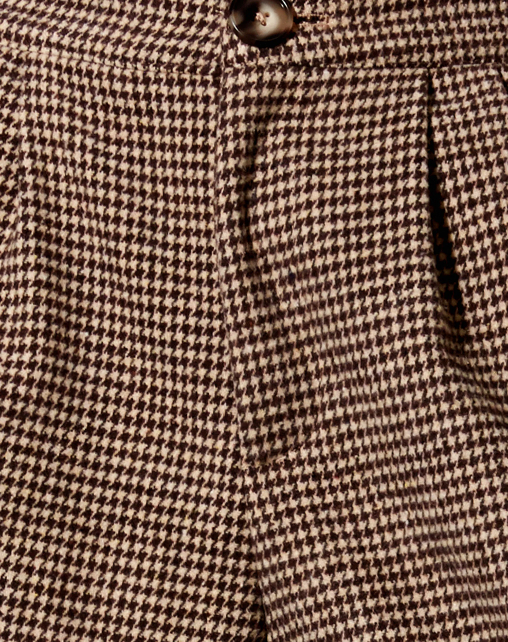 Misha Wide Leg Trouser in Houndstooth Brown - Image 6