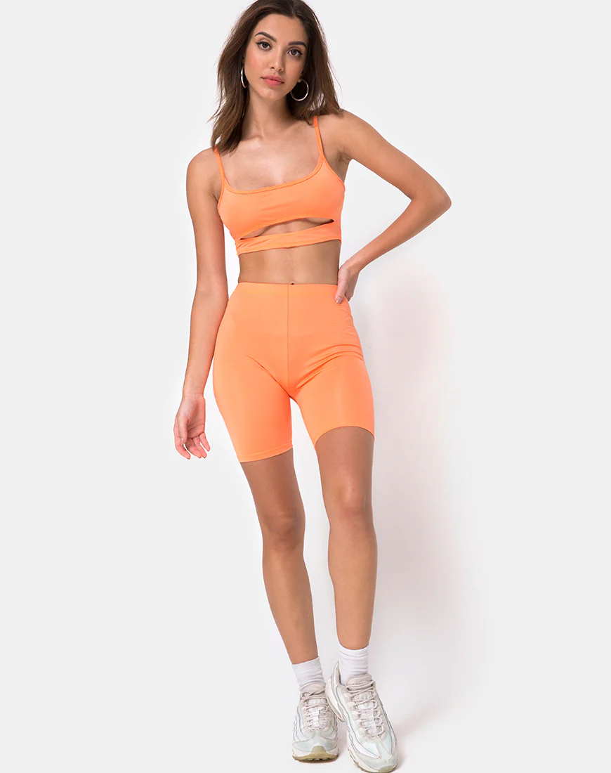 Misho Crop Top in Fluro Orange - Image 3