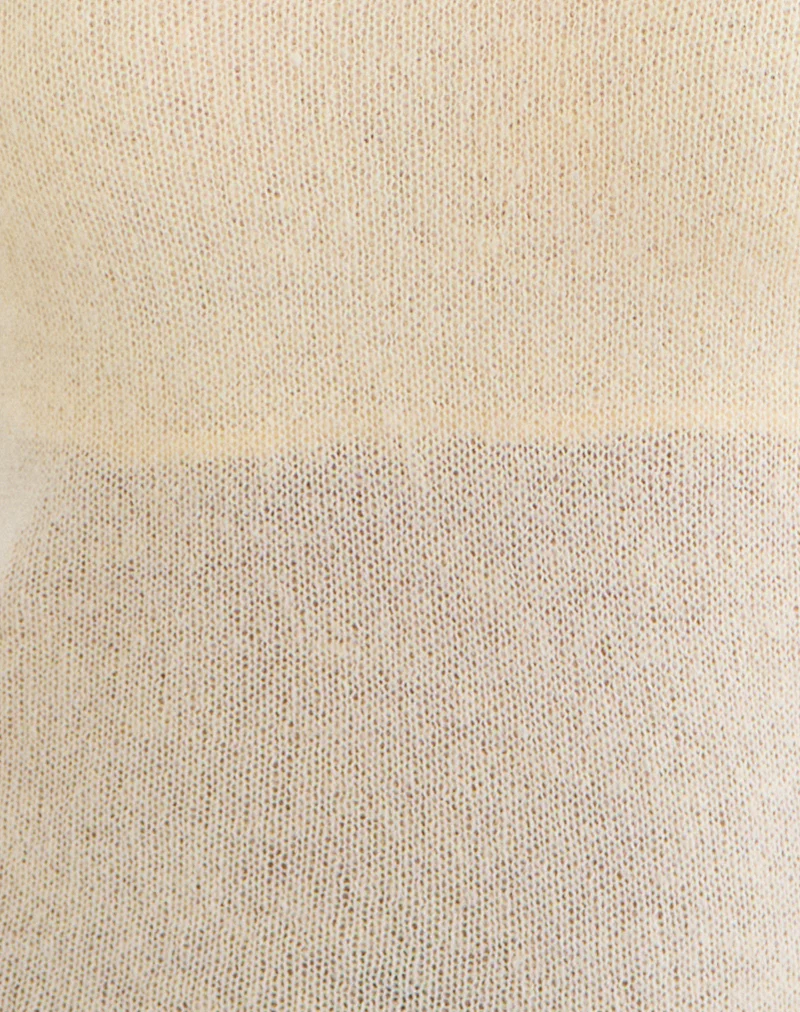 Misora Long Sleeve Top in Sheer Knit Lemon - Image 6