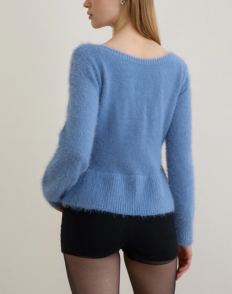 Mizuki Top in Knit Dusty Blue - Image 5