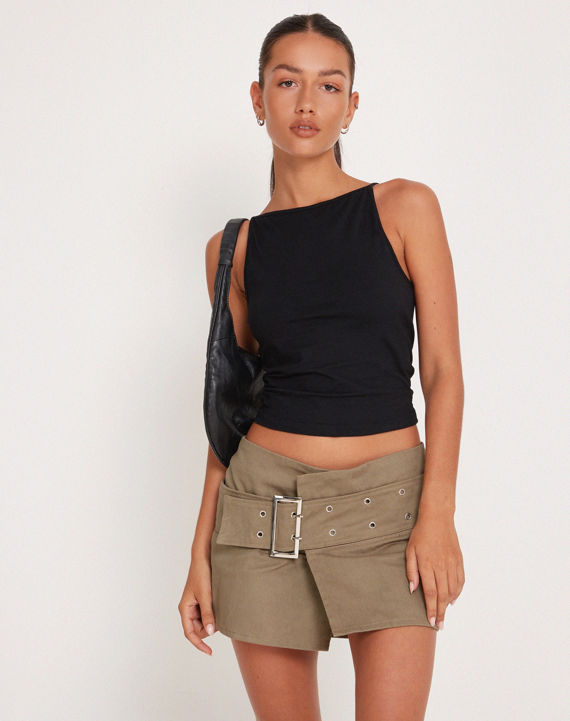 Moa Mini Skirt in Khaki - Image 2