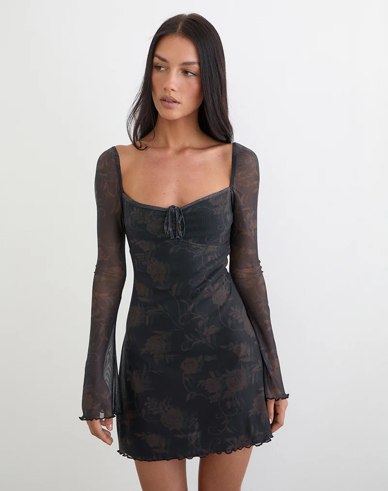 Modena Long Sleeve Dress in Dynamic Rose - Image 4