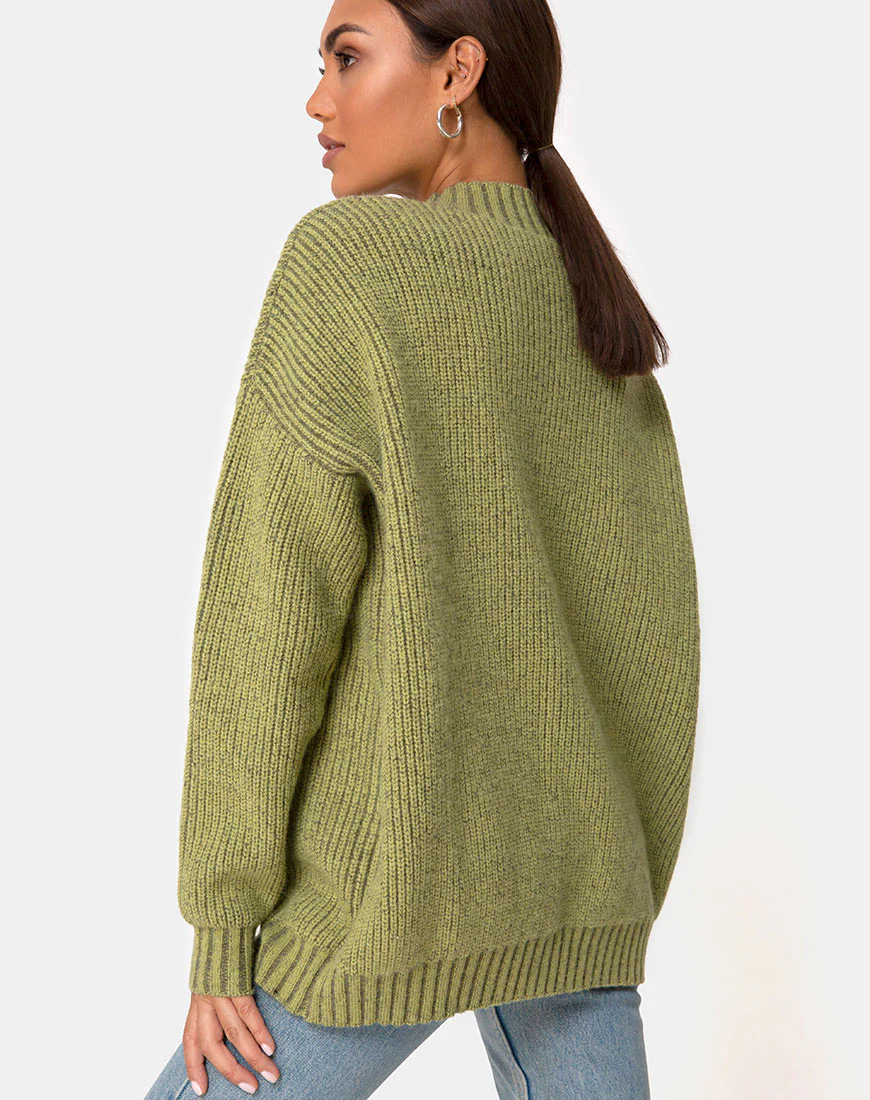 Mody Jumper in Green Rib - Image 3
