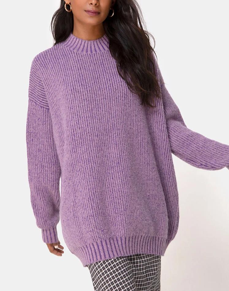 Mody Jumper Knitted in Light Purple - Image 2